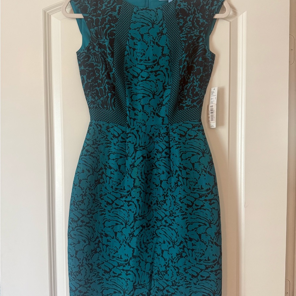 Elegant Teal and Black Women's Dress